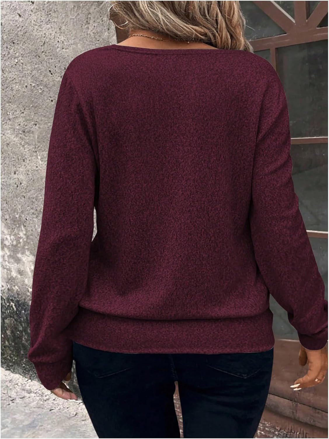 Floerns Women's Plus Size Plaid Blouse Wrap Square Neck Long Sleeve Business Casual Tops - Image 3