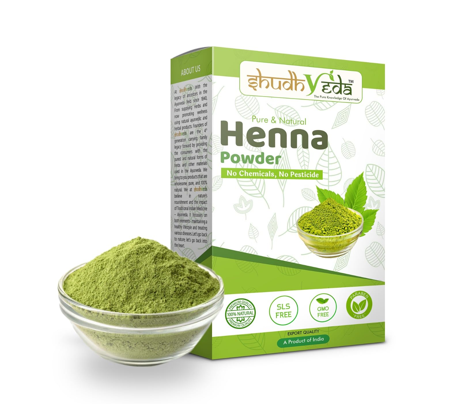 ShudhVeda 100% Pure & Natural Henna Powder for Hair Colour and Growth (200 gm)