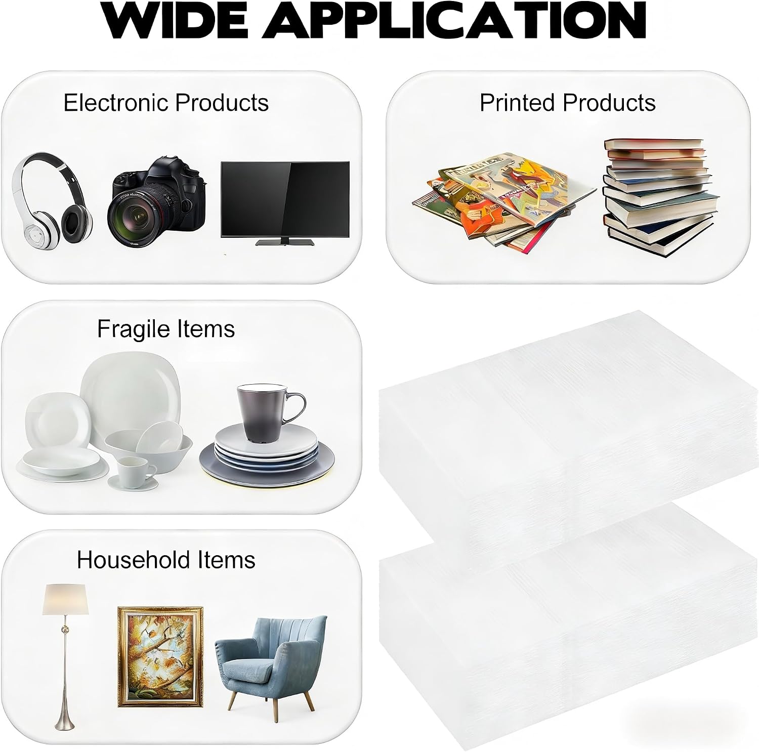 50 PCS 18x26 Inch Extra Large Foam Pouches for Moving 0.5MM Thick Cushion Foam Pouches for Shipping and Storage Moving Supplies Packing Wrap Bag for China Dishes Crafts Photo Frame Valuable Items