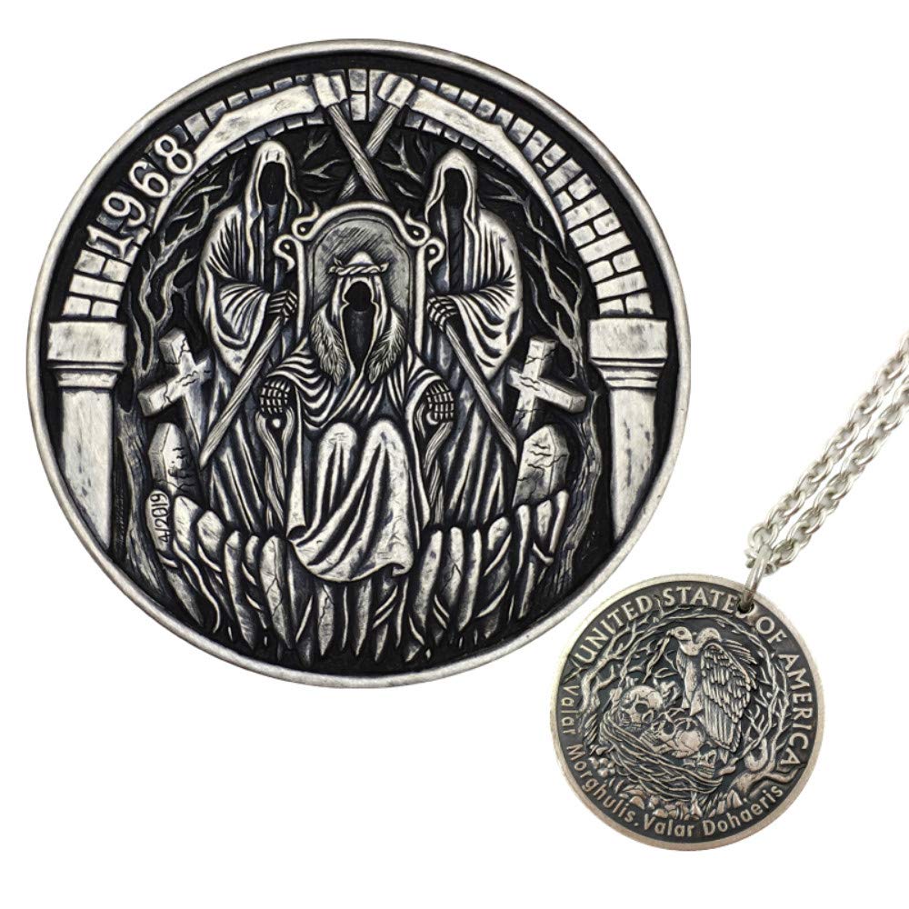 Valar Morghulis Classic Death Vintage Skull Punk Art Coin Pendant |  Desertcart Trinidad and Tobago