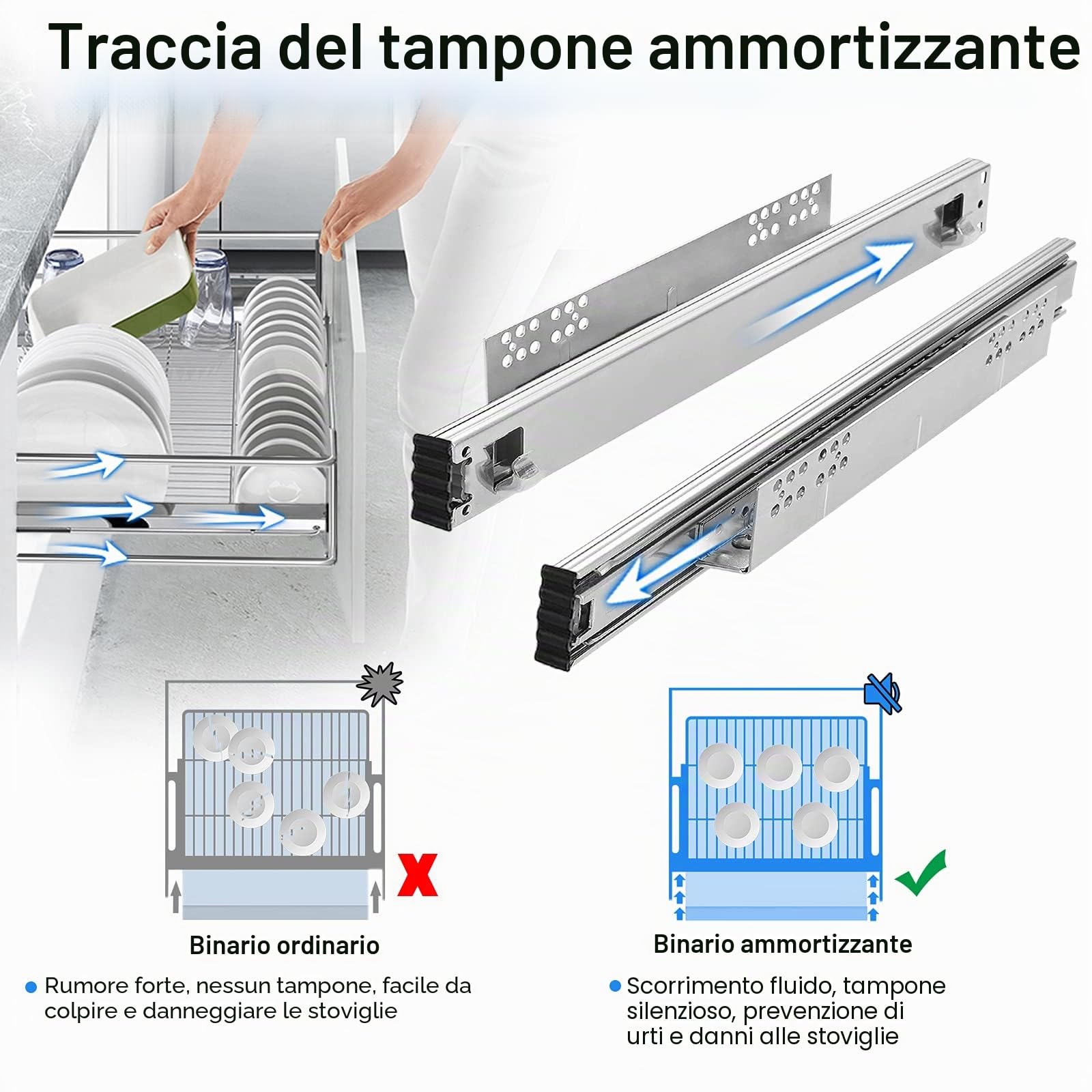 Froadp 60cm Mensola da Cucina Cassetto Telescopico da Letto Cassetto Estraibile Camera per La Cucina con Ripiano(2 Pezzi)