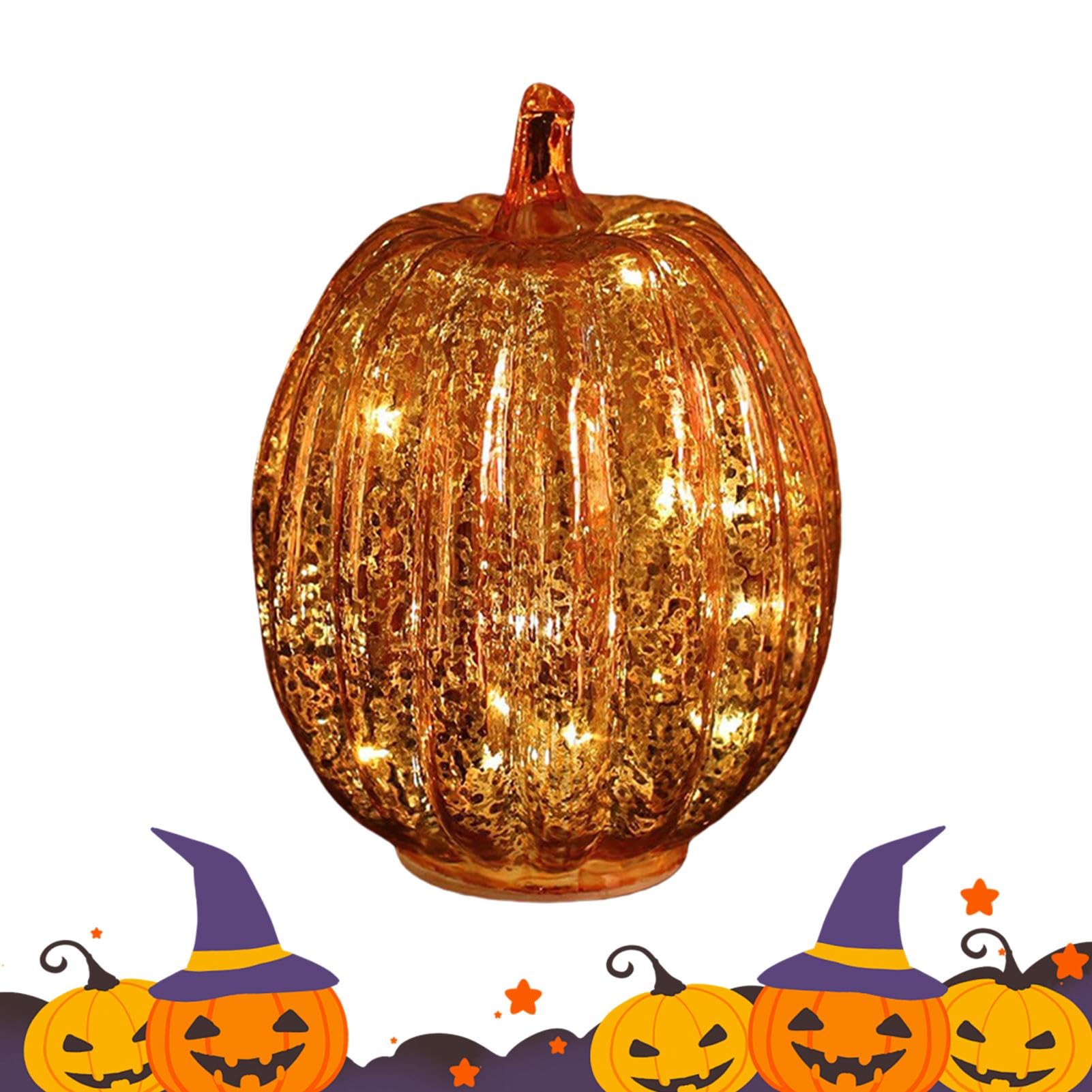 Lanterne citrouille LED Halloween à pile pour décoration de table et soirée