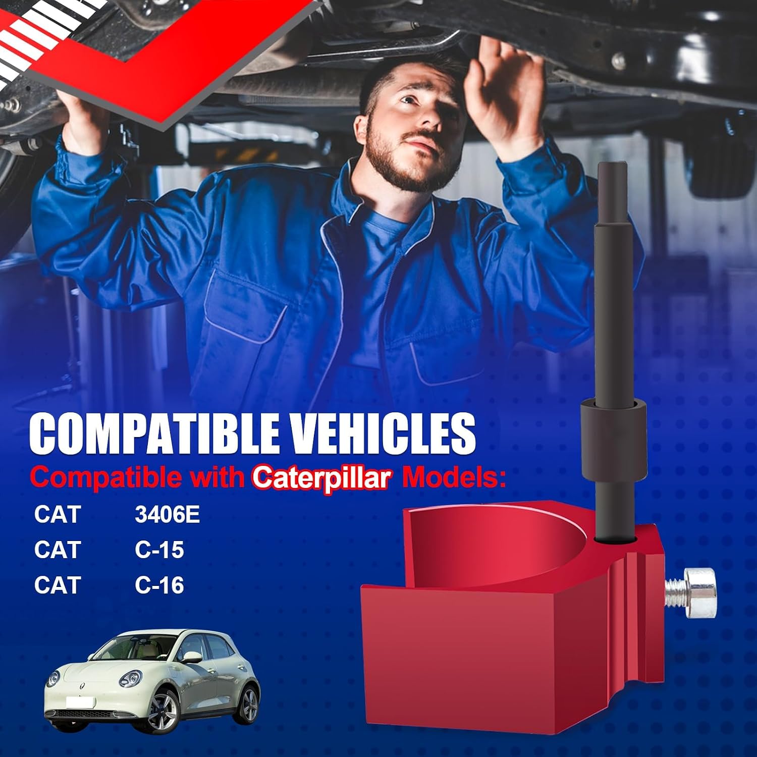 SMMS 9U-7227 Injector Height Adjustment Gauge Tool Fits for Caterpillar CAT 3406E C15 C16 (Red) OE:9U-7227
