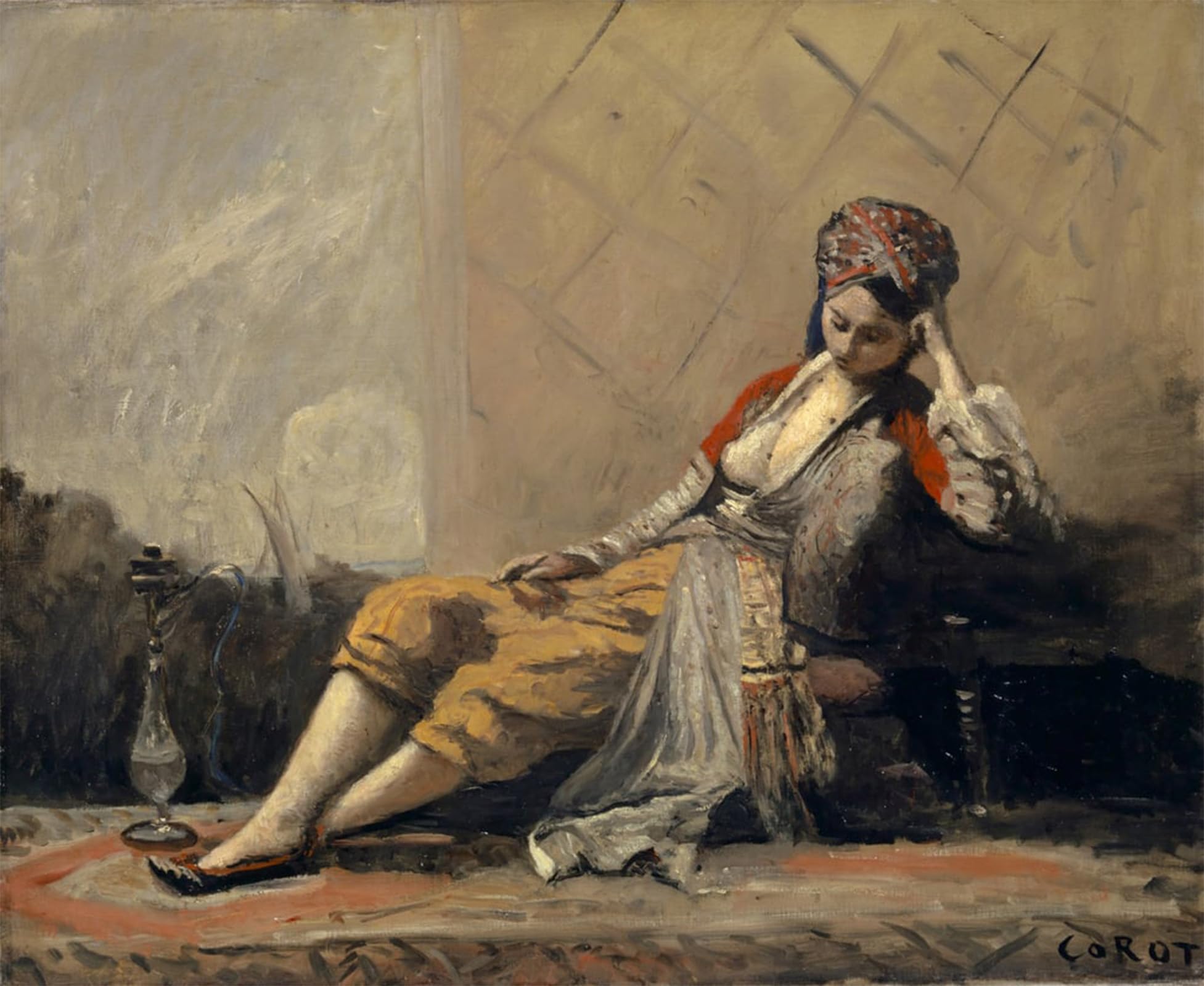 Tableau Odalisque Corot impression sur toile art mural 60x90cm