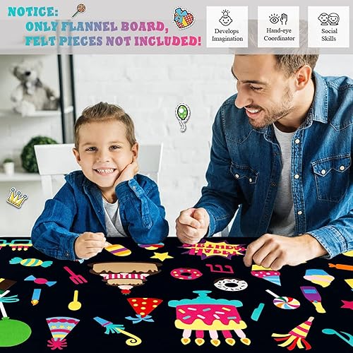Miniatura 2 de Craftstory Tablero de franela de 3.5 pies para niños pequeños preescolares como niños, historias de fieltro para niños, kits de juego para colgar en