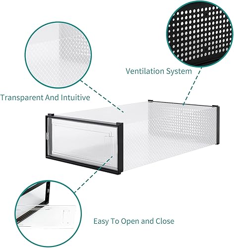 Miniatura 4 de PARANTA Caja de almacenamiento de zapatos de bota de 8 piezas, organizador de zapatos apilable de plástico transparente con puerta transparente para