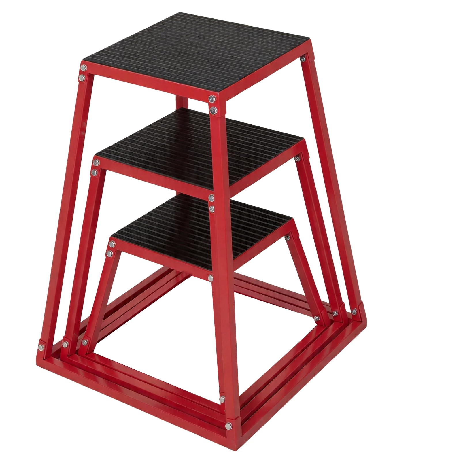 Garvee Plyometric Jump Box, 30cm Plyo Box, Steel Plyometric Platform and Jumping Agility Box, Anti-Slip Fitness Exercise Step Up Box for Home Gym Training, Conditioning Strength Training