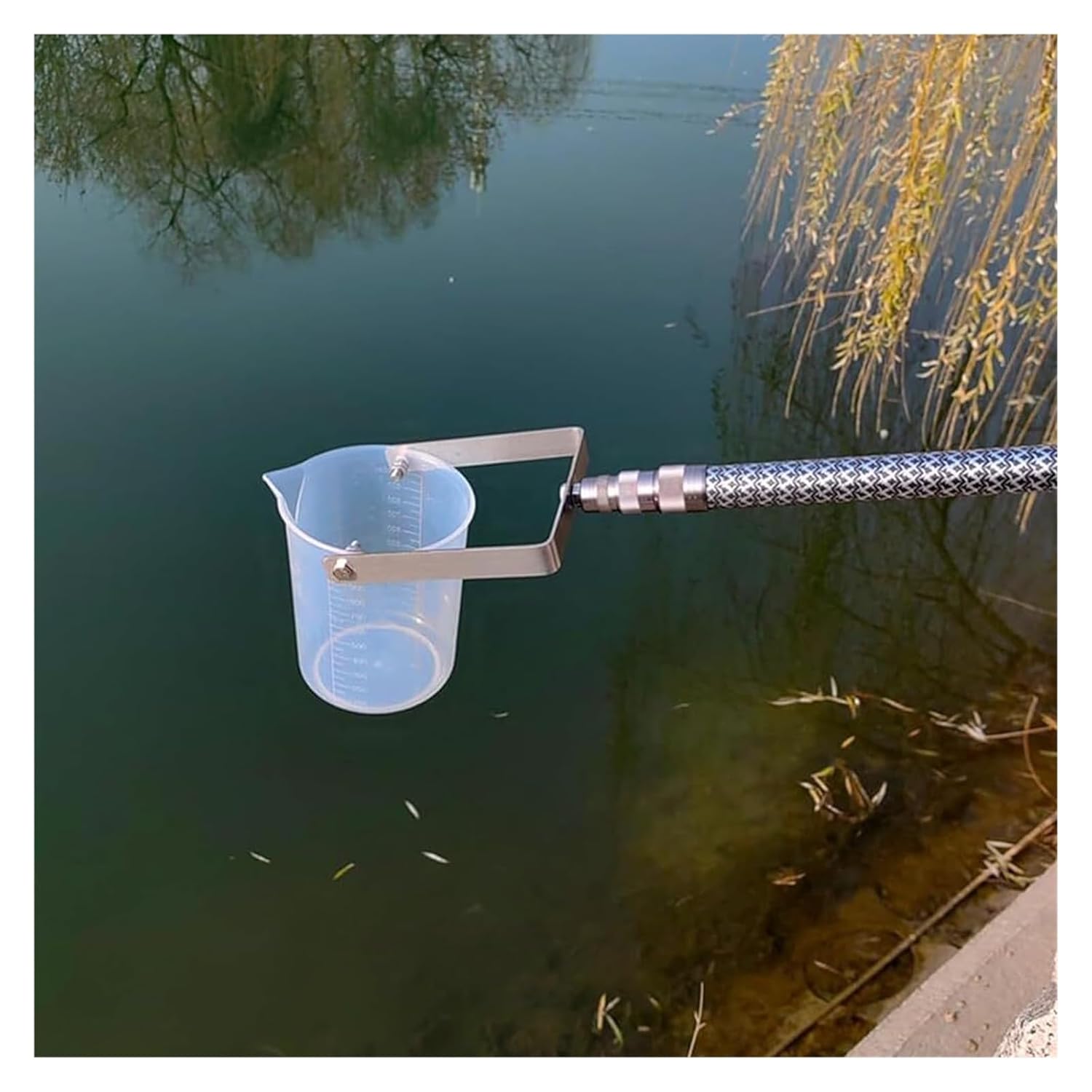 Telescopic Water Sampler with 1000ml Stainless Steel Ladle - Extendable Pole for Rivers, Lakes, Ponds - Adjustable from 2ft to 23ft (0.6m-7m)