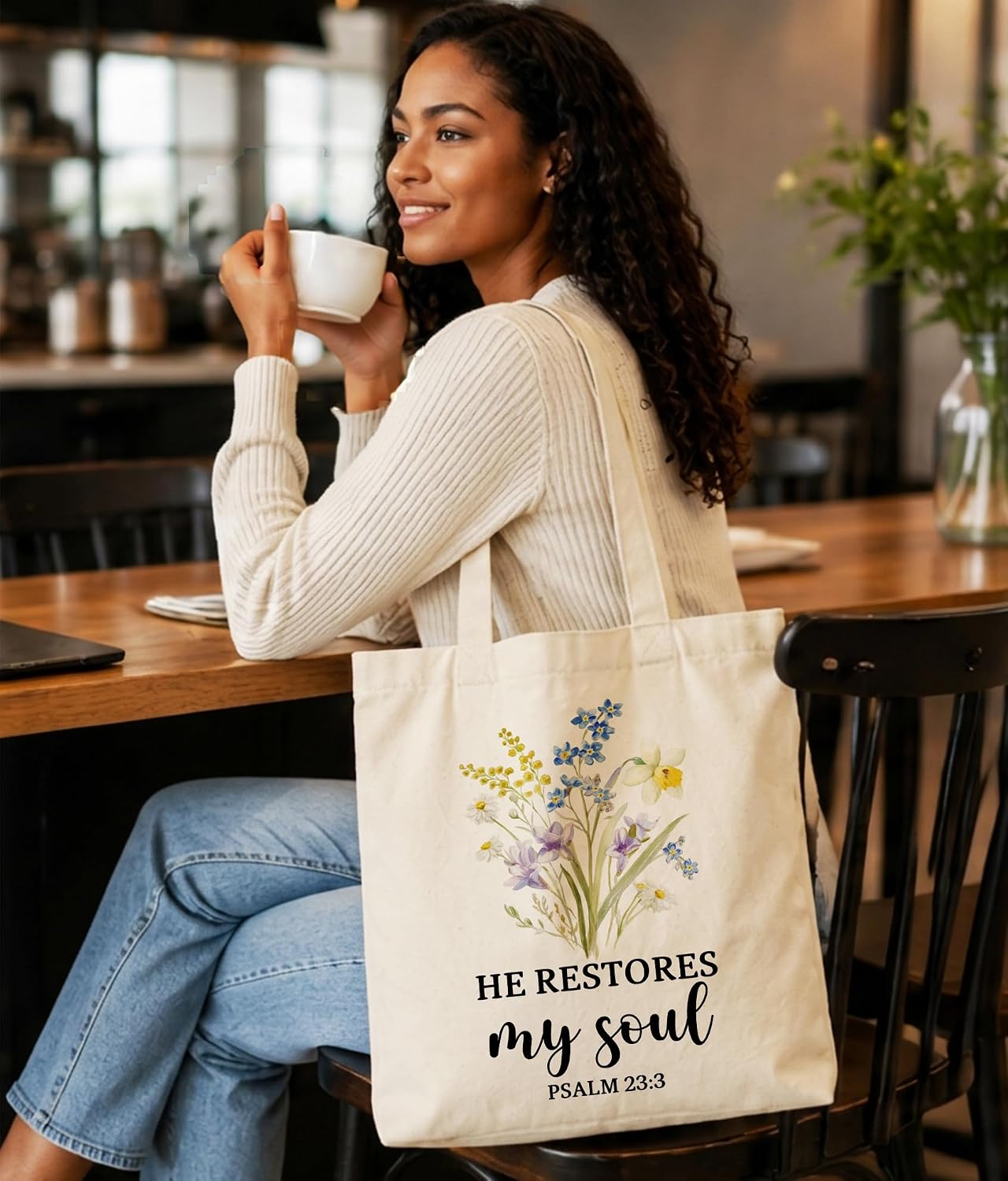 Christian Bible Verse Tote Bag for Women Faith Church