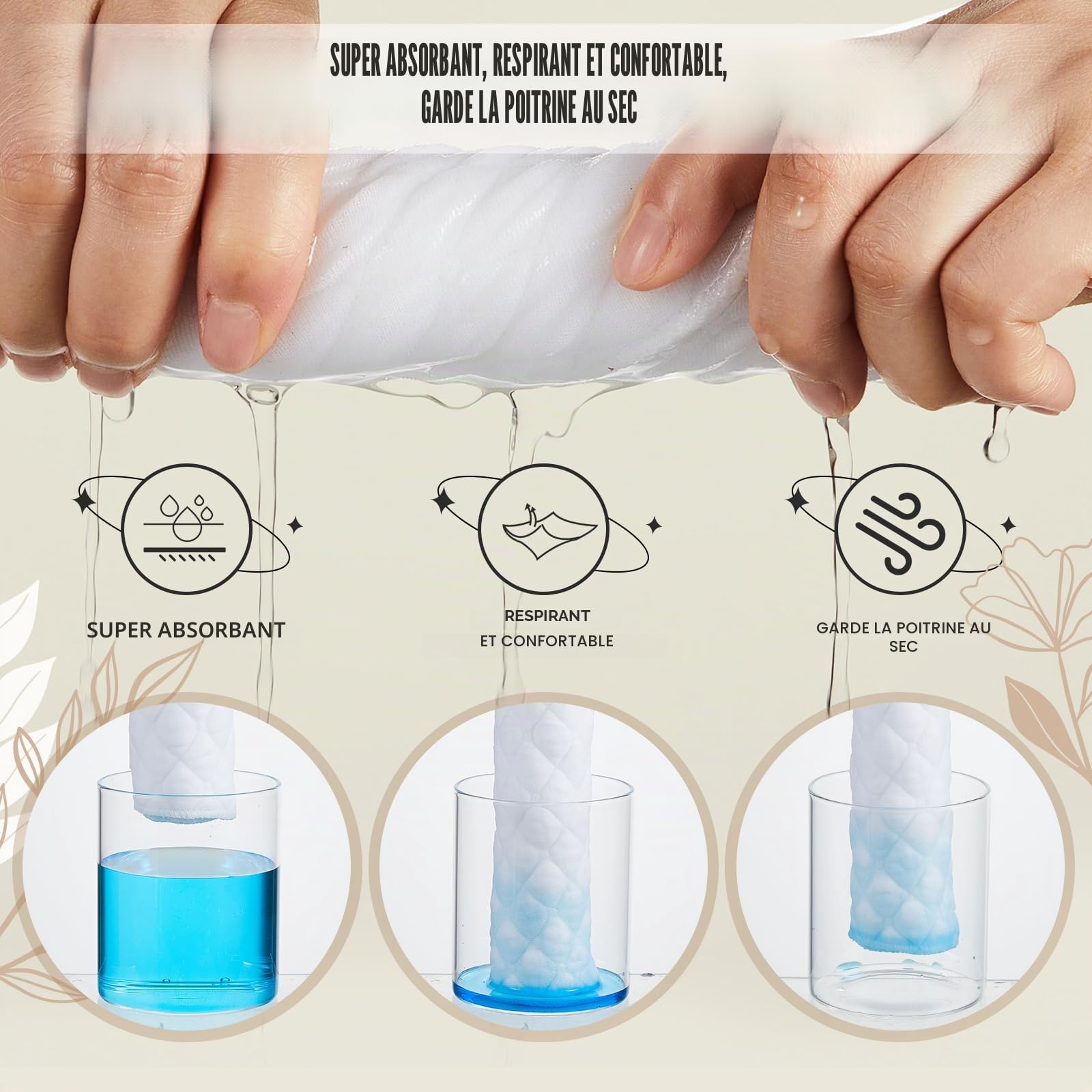 Boyiee 9 Doublures Anti Transpiration pour Soutien-Gorge Coussinets Anti-Sueur en Coton Réutilisables pour Femmes