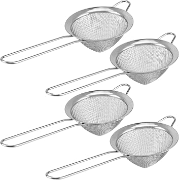 FUNSUEI 4 PCS Fine Mesh Strainer Bar, Stainless Steel Cocktail Sieve