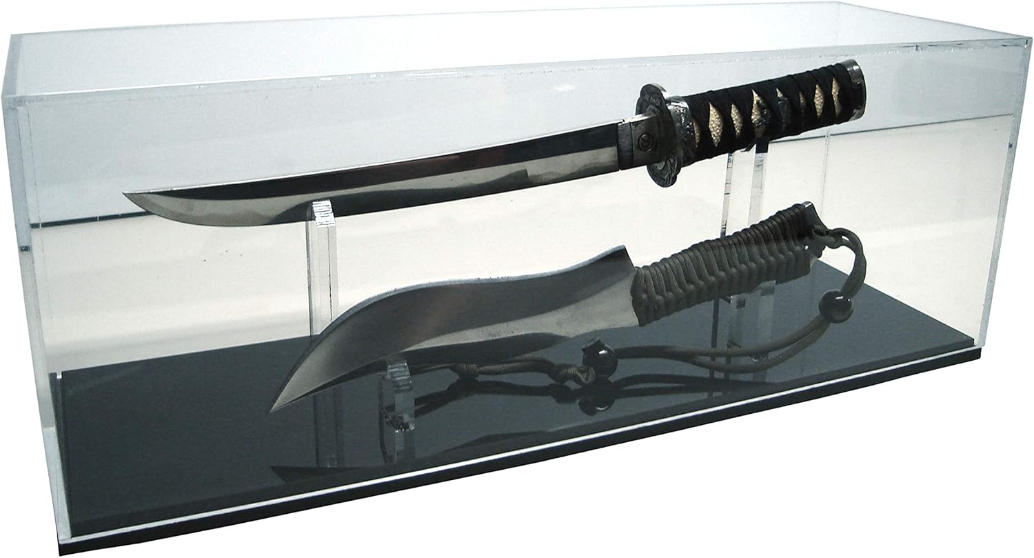 RCS Plastics Double Knife Display, with no Sheath Holder 14 inch Pocket Knife case (50014DN)