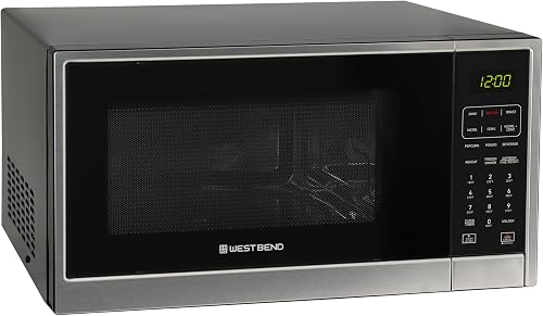 West Bend 3-in-1 Microwave Air Fryer Convection Oven 1000-Watts with 10 Power Levels and 12 Presets, Speed Defrost, Electronic Control Panel and Glass Turntable, 1.3-Cu.Ft., Stainless Steel
