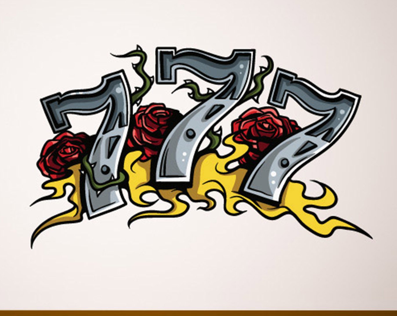 Amazon.com: Gambling Lucky 777 Wall Decals Stickers USColor017