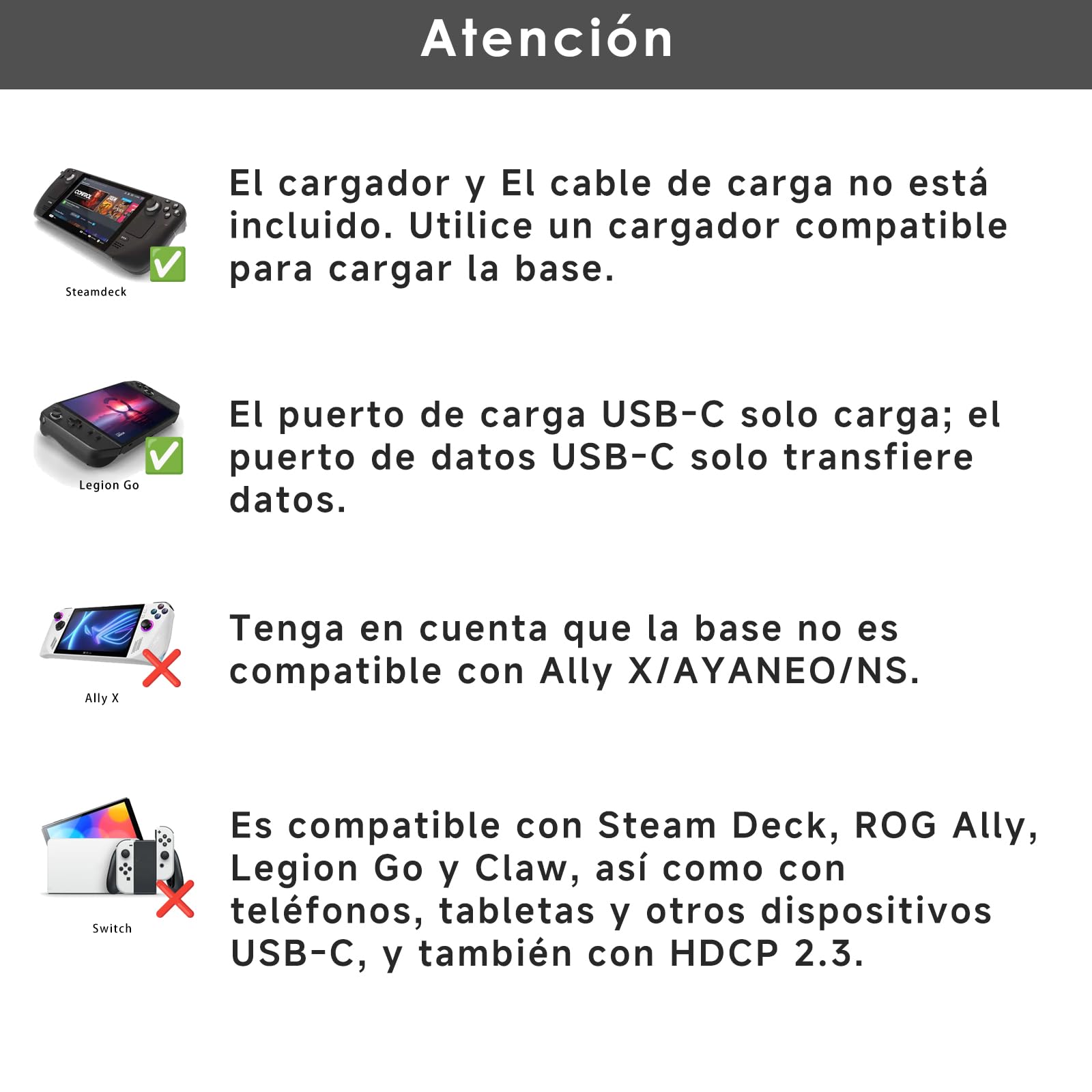 WAVLINK Base para Steam Deck, estación de Acoplamiento 6 en 1 para Steam Deck/ROG Ally con HDMI 2.1 4K a 144 Hz, Entrada PD de 100 W, 3 Puertos USB 3.2 de 10 Gbps y RJ45 Gigabit. | Entrada de 100 W, Gigabit RJ45, 2 × USB-A 10 Gb, 1 × USB-C 10 Gb, compatib