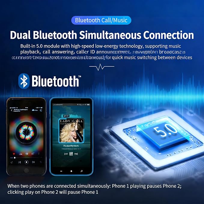 Radio para carro Bluetooth con puerto USB y control remoto miniatura 6