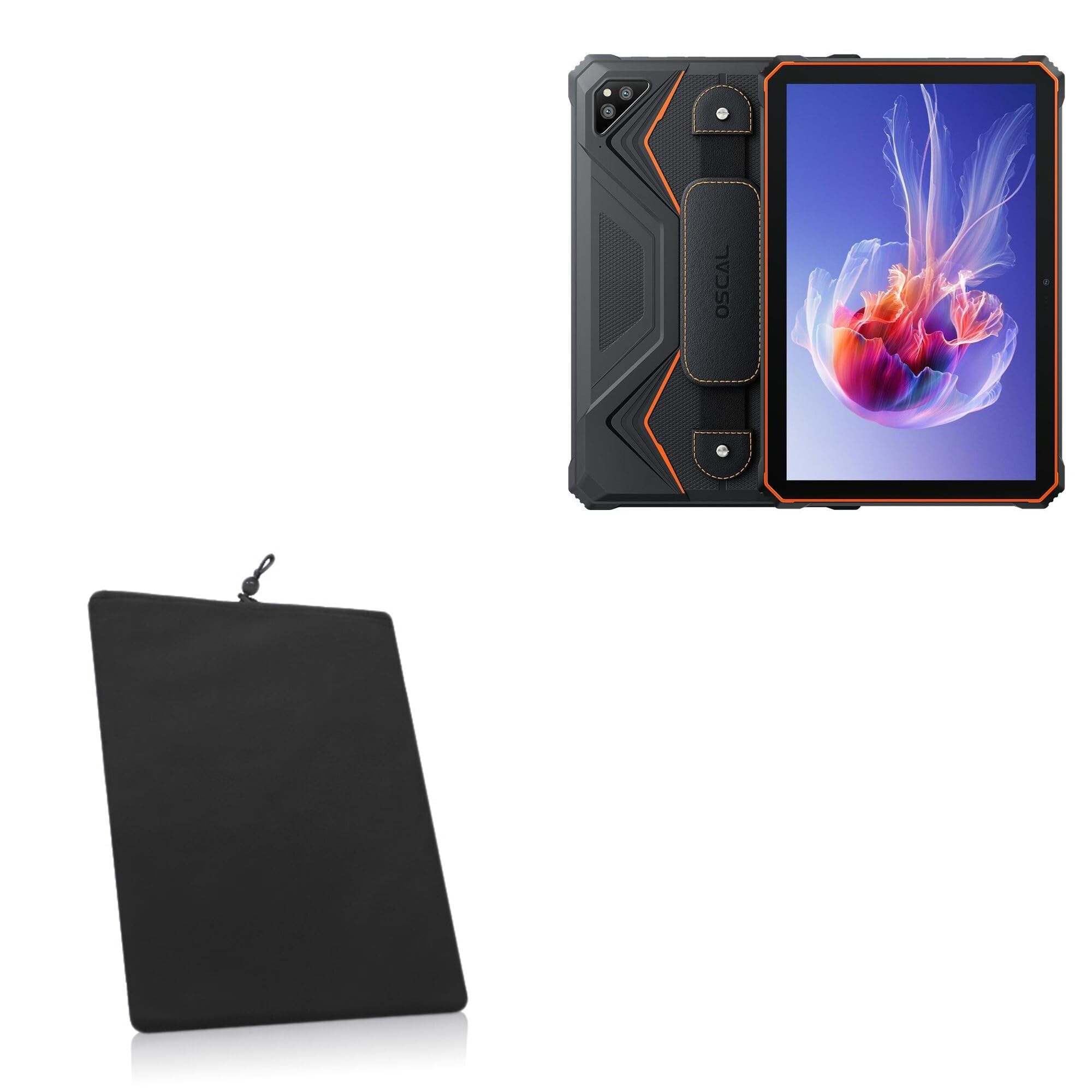 BoxWave Case Compatible with Blackview Oscal Spider 8 - Velvet Pouch, Soft Velour Fabric Bag Sleeve with Drawstring - Jet Black