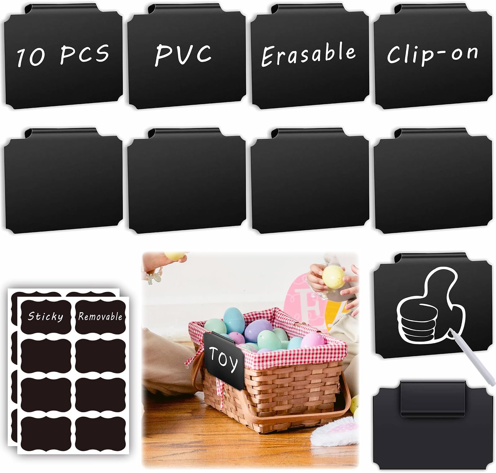 8 Pack Metal Bin Labels Clip On Basket Labels Clip On