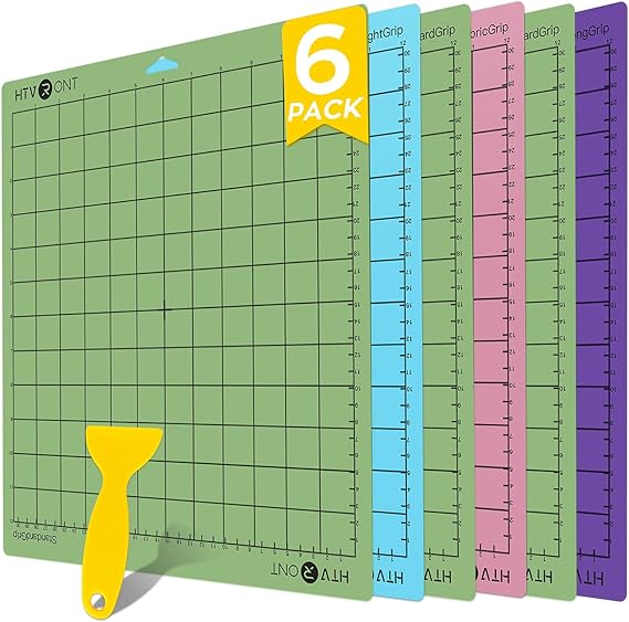 HTVRONT Cutting Mat for Cricut, 6 Pack Cutting Mat 12x12