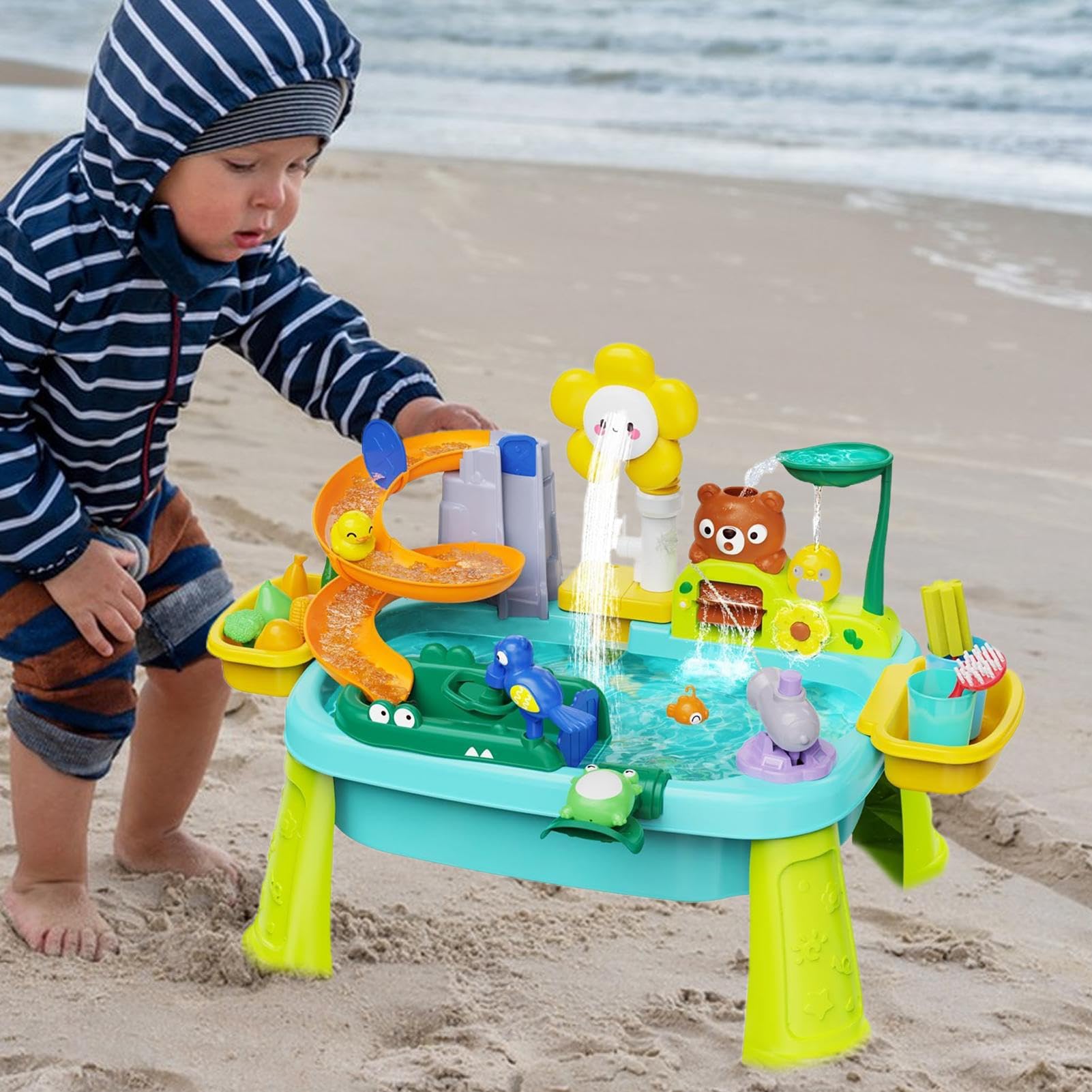 Tavolo da per bambini, giocattolo sensoriale magnetico e interattivo | Tavolo da gioco acquatico esterno con pesca, giardino, cortile, piscina, parco bambini, asilo, sala ju