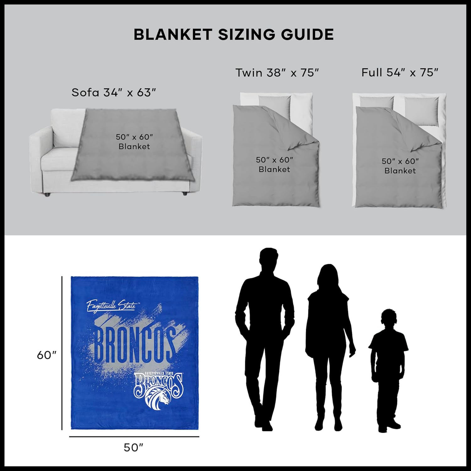 Northwest NCAA Fayetteville State, Tradition, Silk Touch Throw Blanket, 50 x 60 Inches - Image 6