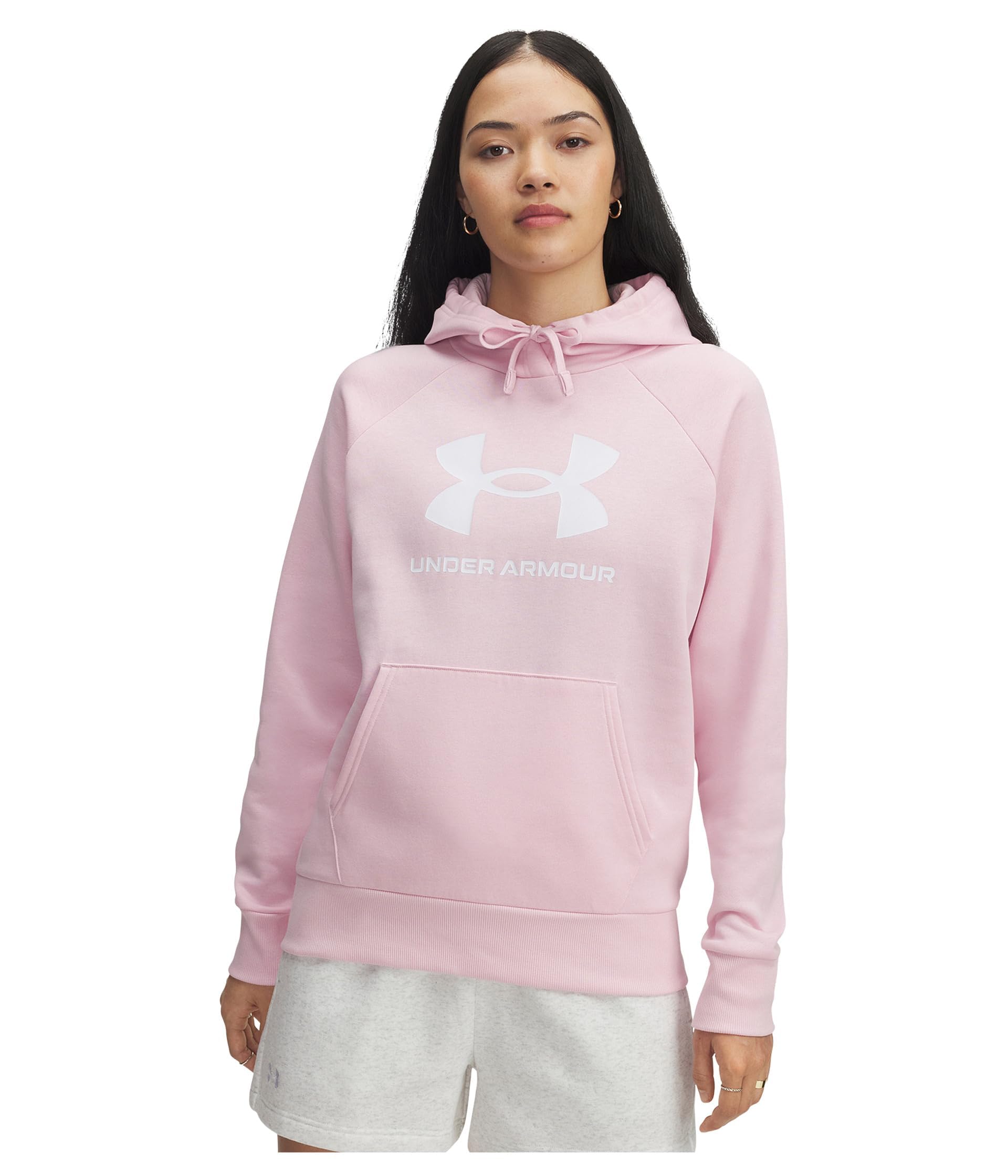 Under Armour Women's (647) Prime Pink / / White Underarmourrivalfleecebiglogohoodie2xlpink