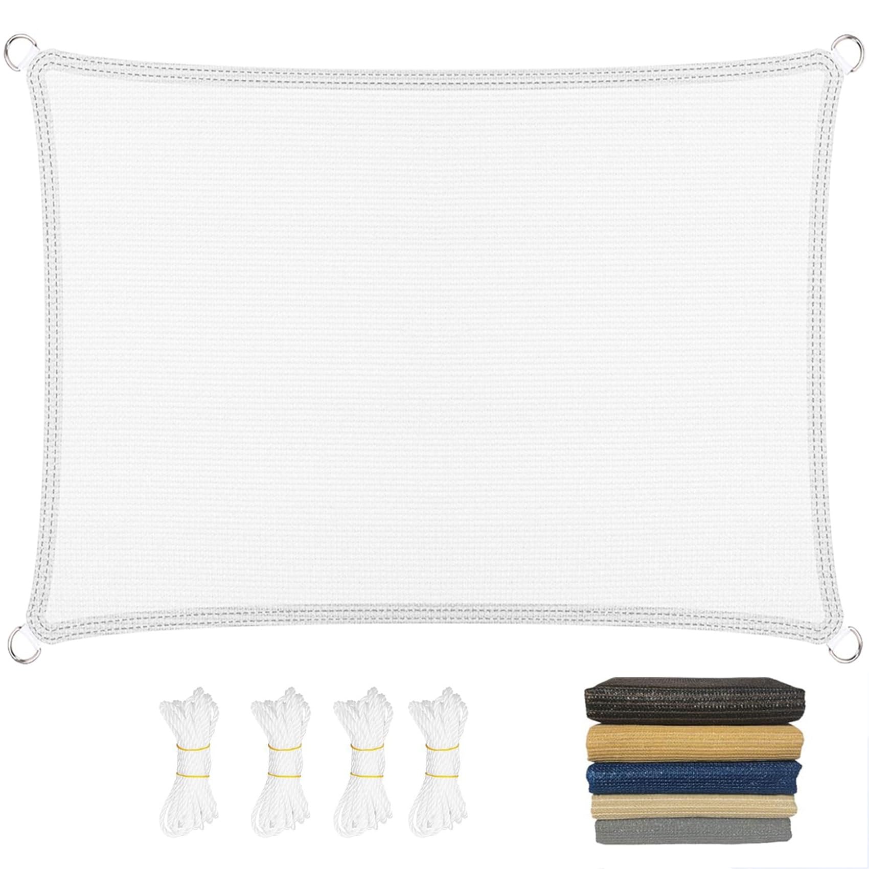 Voile d'ombrage abri de jardin blanc protection solaire balcon terrasse HDPE