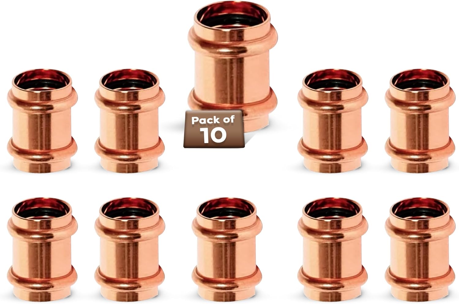 VN Infinite Quality Propress Fitting Copper Coupling 3/4” Zero Lead Copper Coupling with Stop