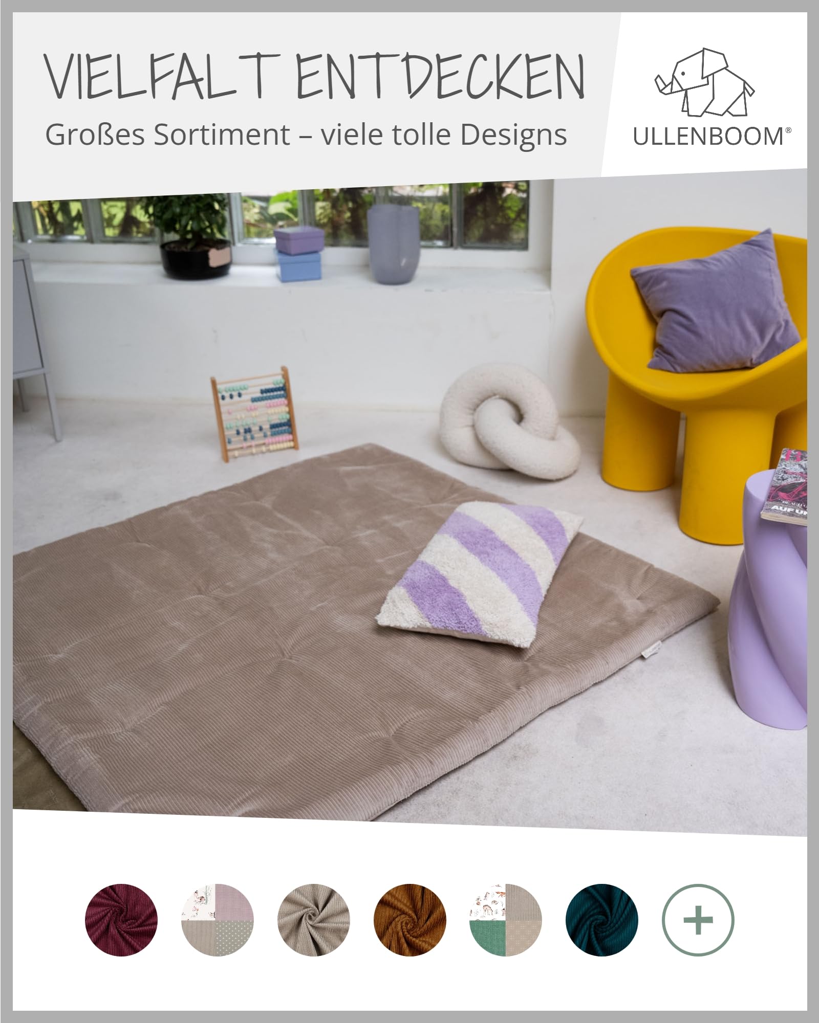 ULLENBOOM Einschlagdecke Babyschale, 100% OEKO-TEX, Cord Sand, Babydecke für Kindersitz oder Kinderwagen, Herbst Winter