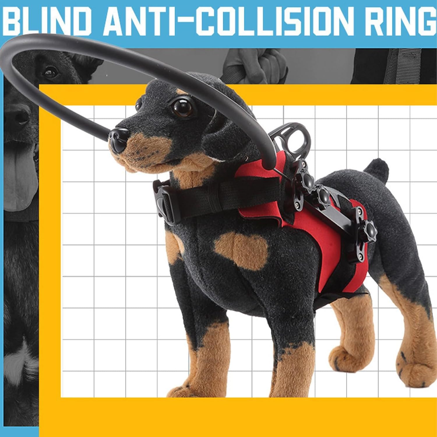 Blind Dog Harness, Anti-Collision Ring for Visually Impaired Pets, Safety Accessories & Protection for Outdoor Walks 6
