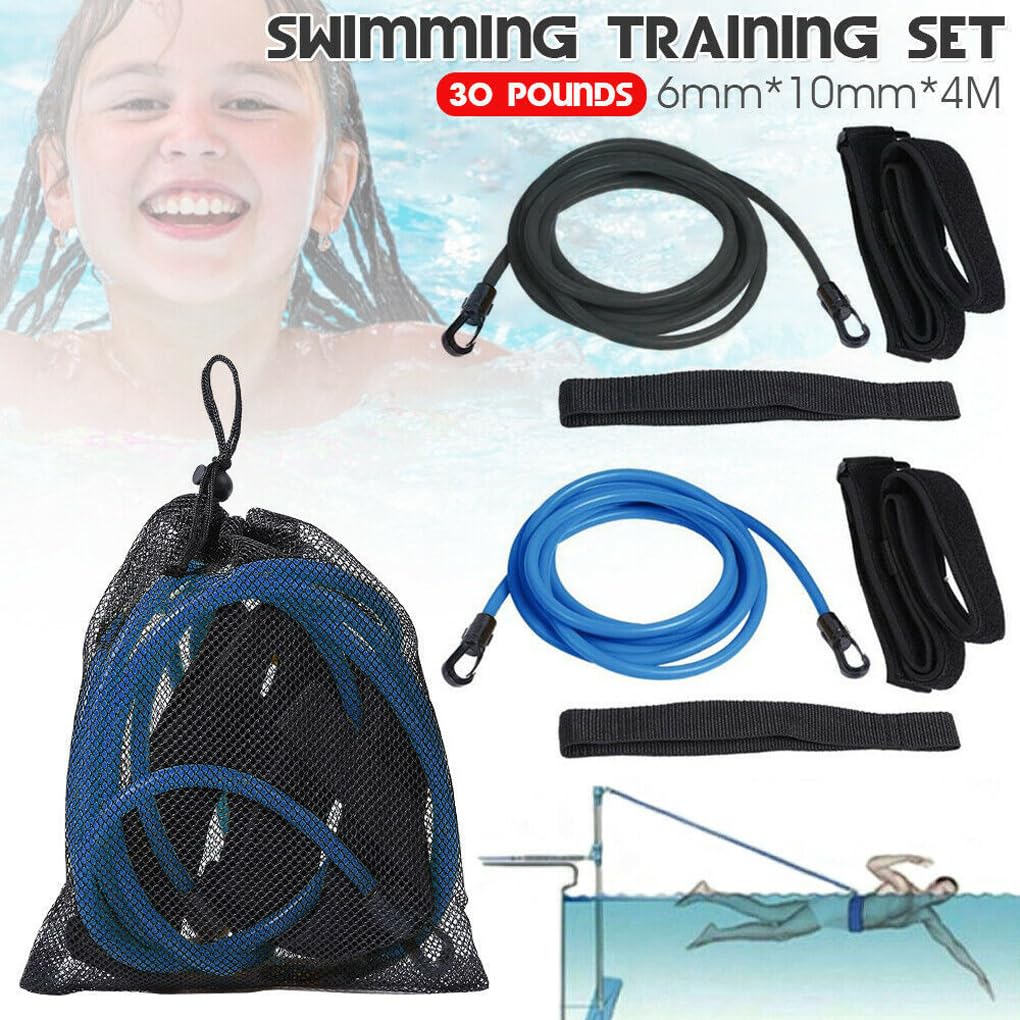 Ceinture de résistance pour entraînement de natation, exercice, gym, sports nautiques, professionnels, débutants, noir, 3 m