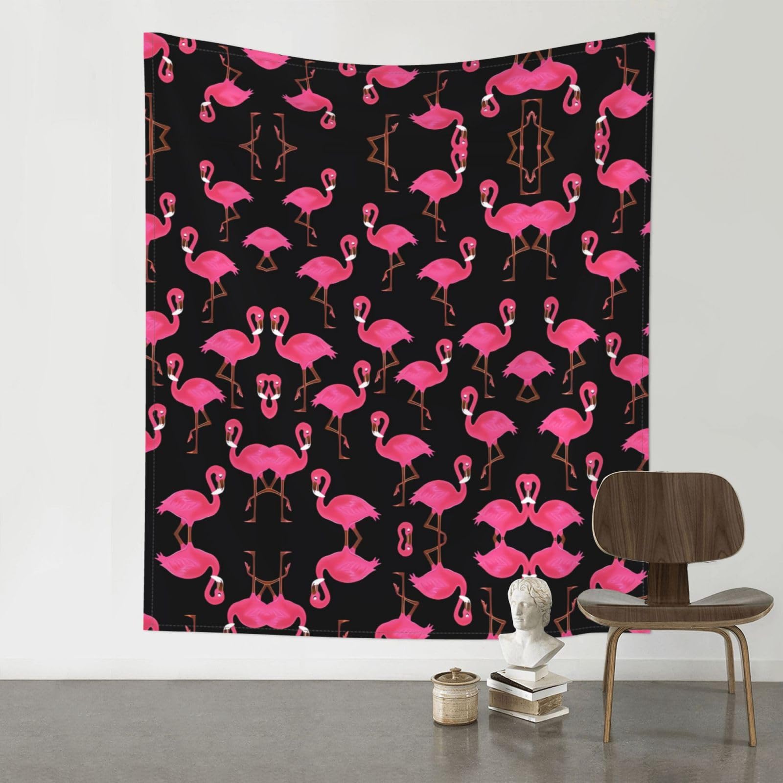 YYHWHJDE Lovely Pink Flamingos Prints 60x51in Wall Tapestry – High-Grade Polyester Throw for Dorm, Beach & Home Decor