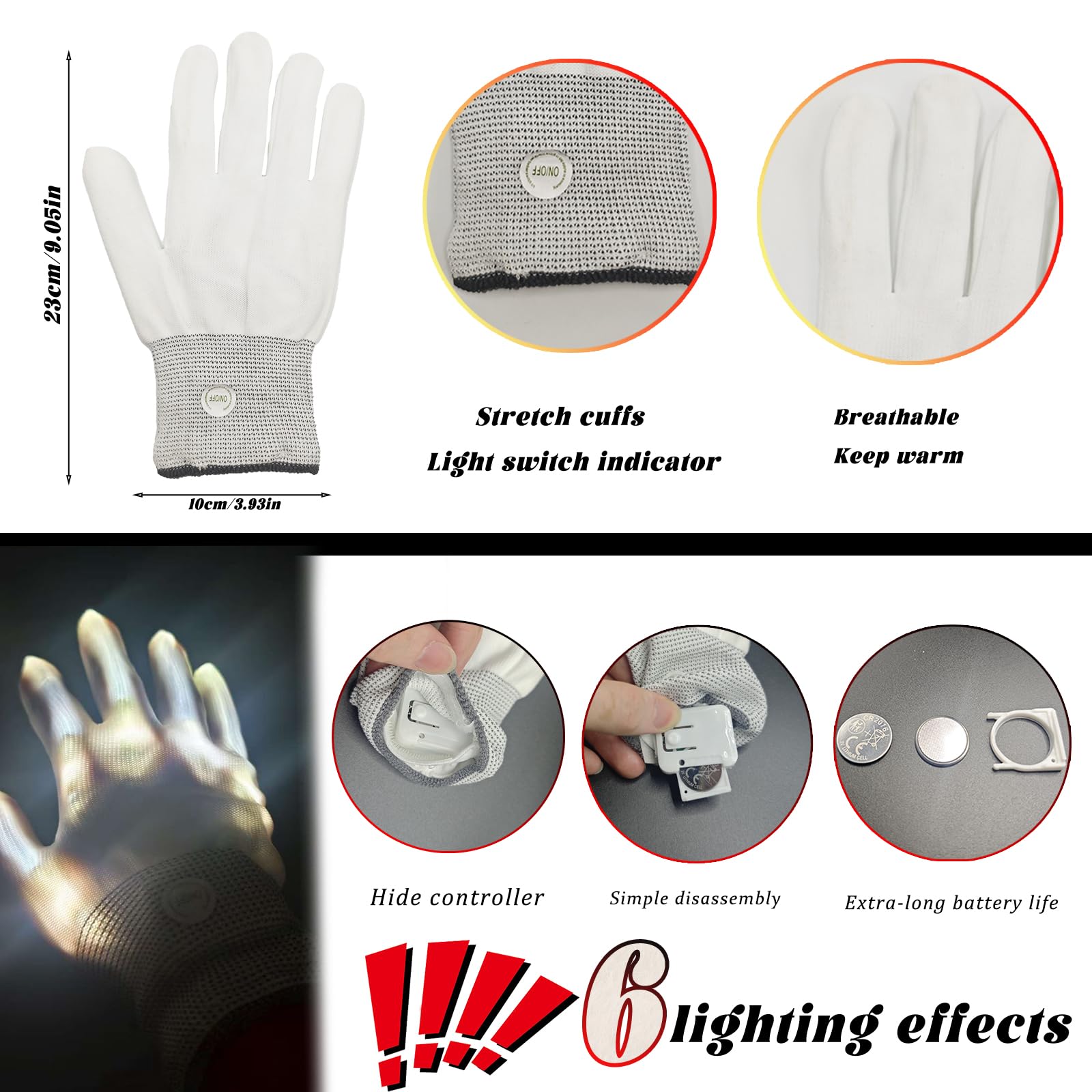 DONGZQAN Ghost Face Mask, Scream Led Mask With Multiple Light Modes, Light Up Mask, Boys Halloween Msk - Image 4