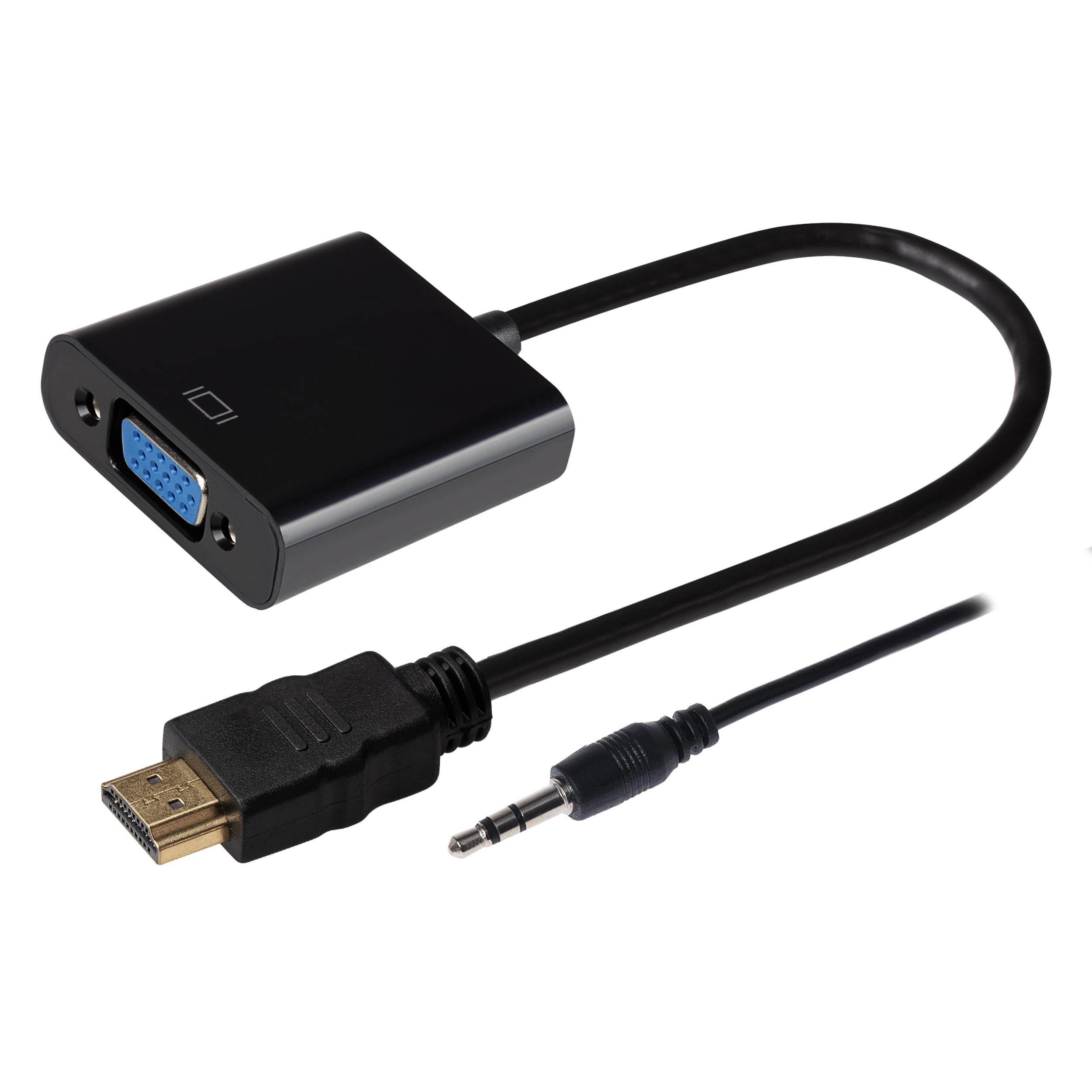 Maplin Women's Hdmi To Vga + 3.5Mm Audio Jack Port Adapter 10Cm Cable