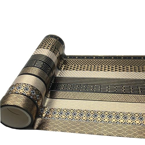 Miniatura 5 de VIVIQUEN Juego de cintas washi doradas de 0.59 pulgadas (0.591 in), paquete decorativo para álbumes de recortes, manualidades, envoltura de regalos,