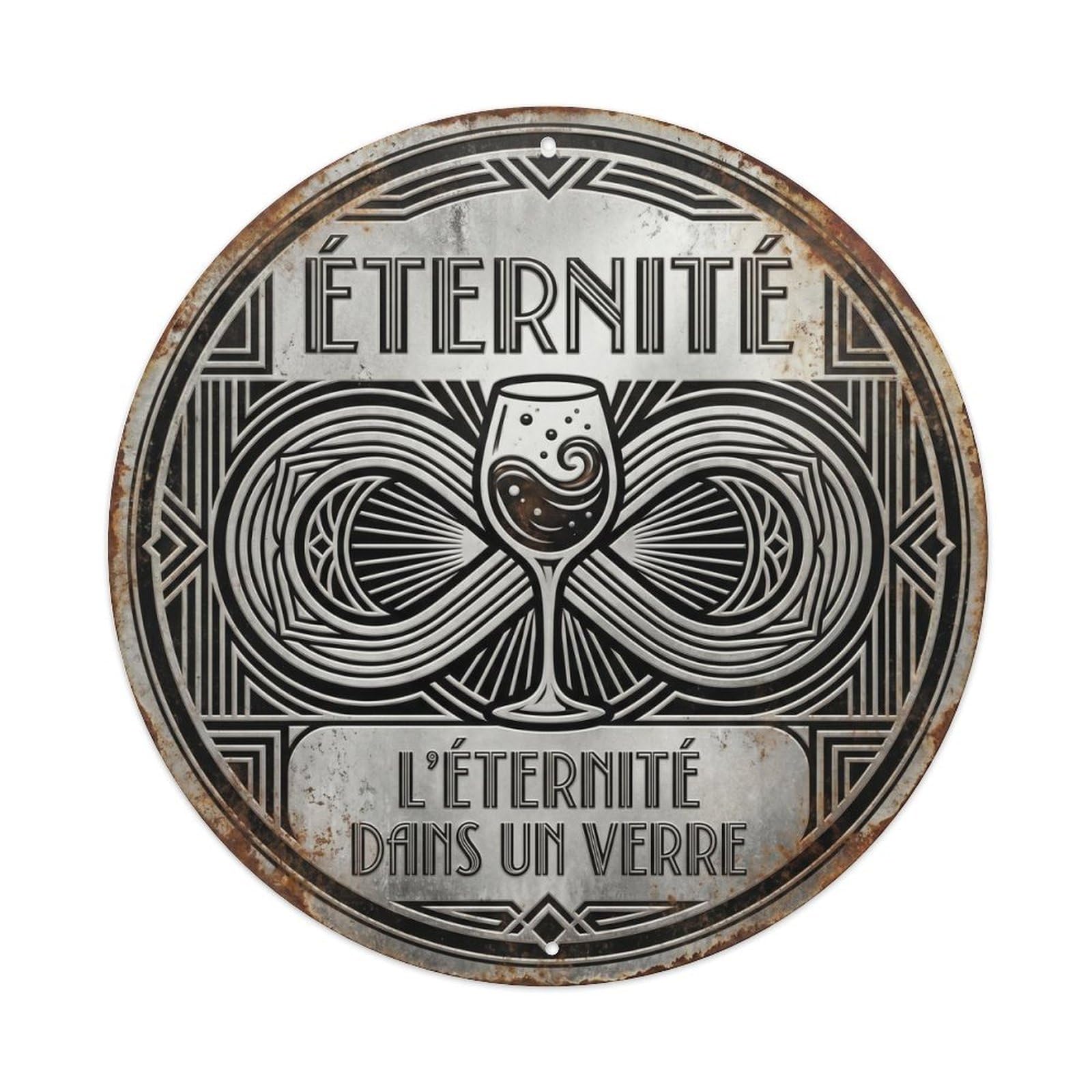 Eternity Humorous Bistro Eternity Metal Tin Sign Plaque Wall Decor for Cafe, Club Bar, Office, Home Garden Round Metal Poster 8x8Inch