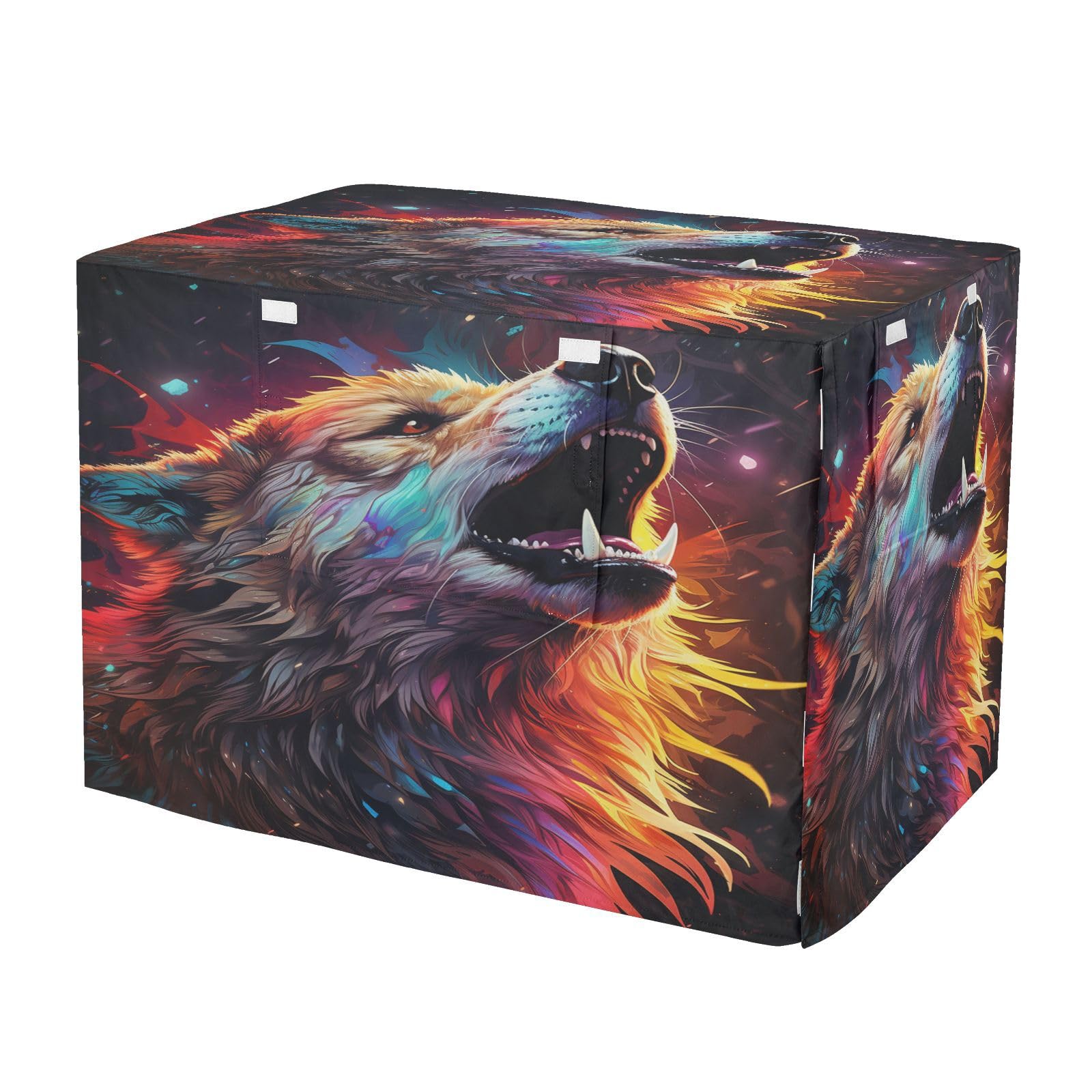 Housse pour cage d'intérieur d'extérieur motif loup spatial