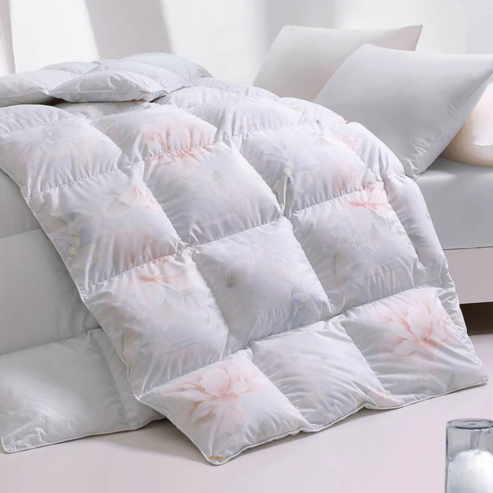 Pocieszyciel Puchowy Z Piórami Queen Size Lekki, Pogrubiony, 100% Bawełny, Zimowy Wkład Do Kołdry, Wypełnienie 900, Puszysty, średnio Ciepły, Puchowe Kołdry Z Nadrukiem, Pikowana Kołdra,200x230cm