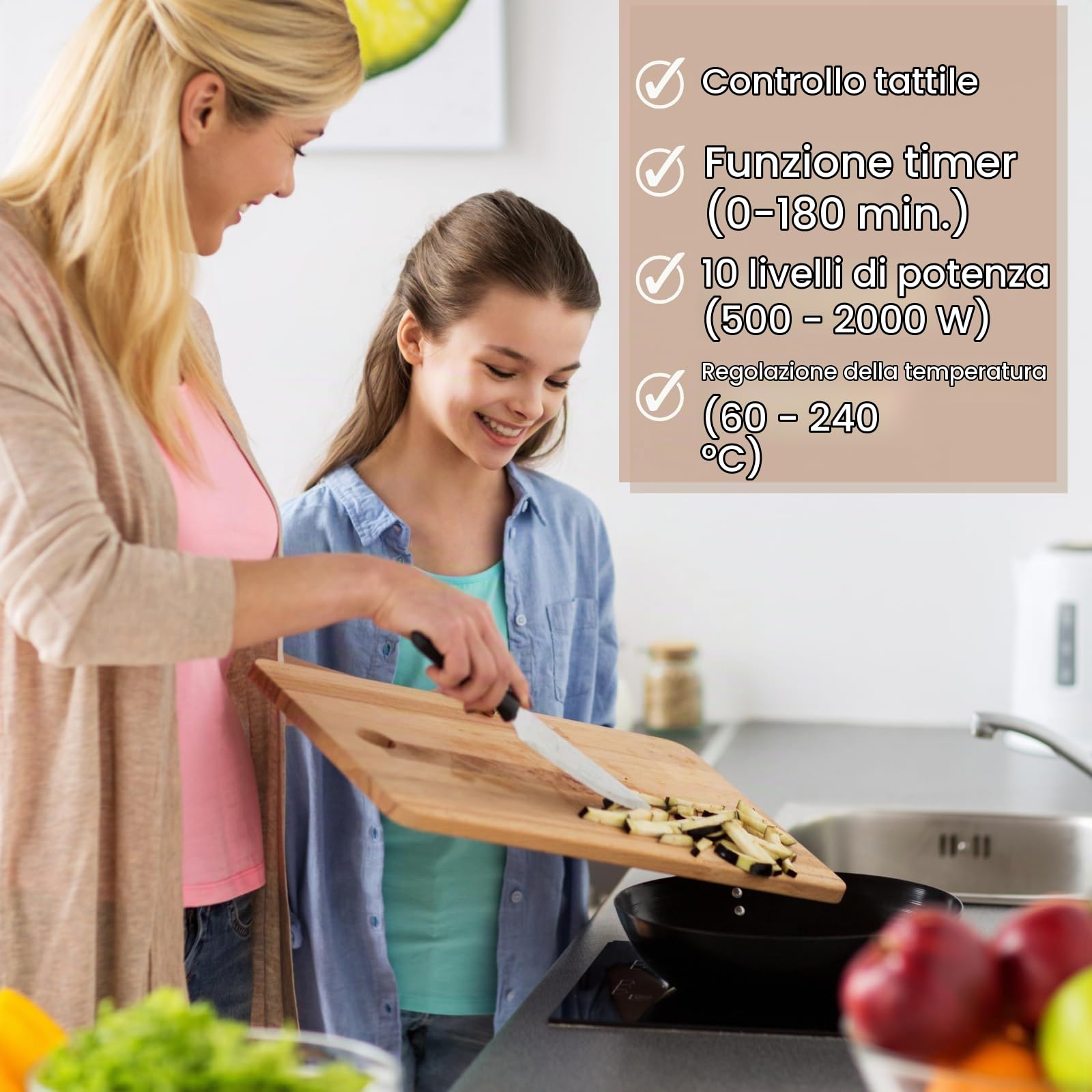 Steba Piano cottura a induzione da incasso, superficie in vetroceramica su 28,0 x 28,0 cm, montaggio a incasso, 10 livelli di potenza, Touch Control, 2000 Watt, IK 60 E