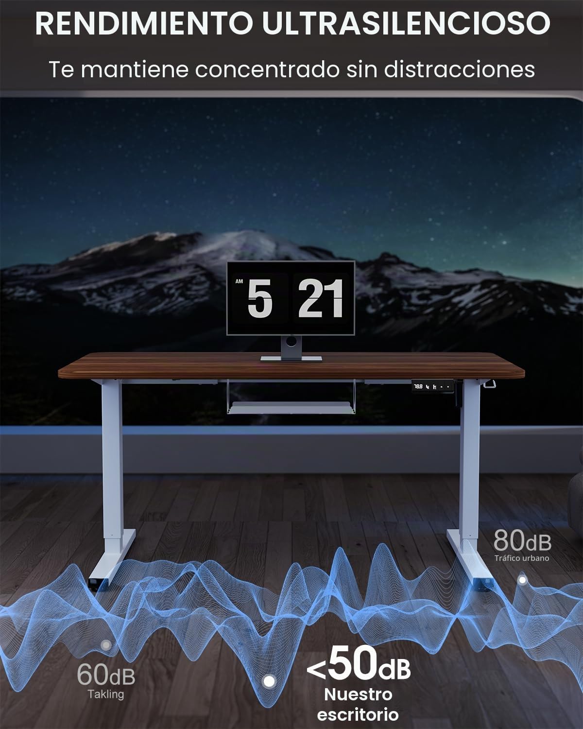 Estructura de escritorio regulable en altura con bandeja para cables, estructura de mesa eléctrica ajustable en altura con motor potente, controlador de memoria y función de protección contra