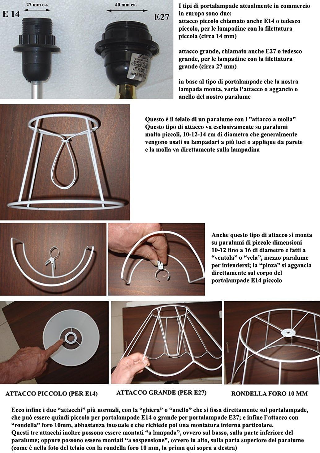 Paolo Rossi paralume prime modello impero in tessuto cinzato nero con interno oro specchio - produzione propria, Made in Italy (nero interno oro, diametro cm 50)
