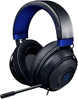 Razer Kraken Gaming Headset: 50mm Drivers, Cooling Gel Cushions, Retractable Mic - PC, PS5, Xbox, Switch Compatible - Black/Blue
