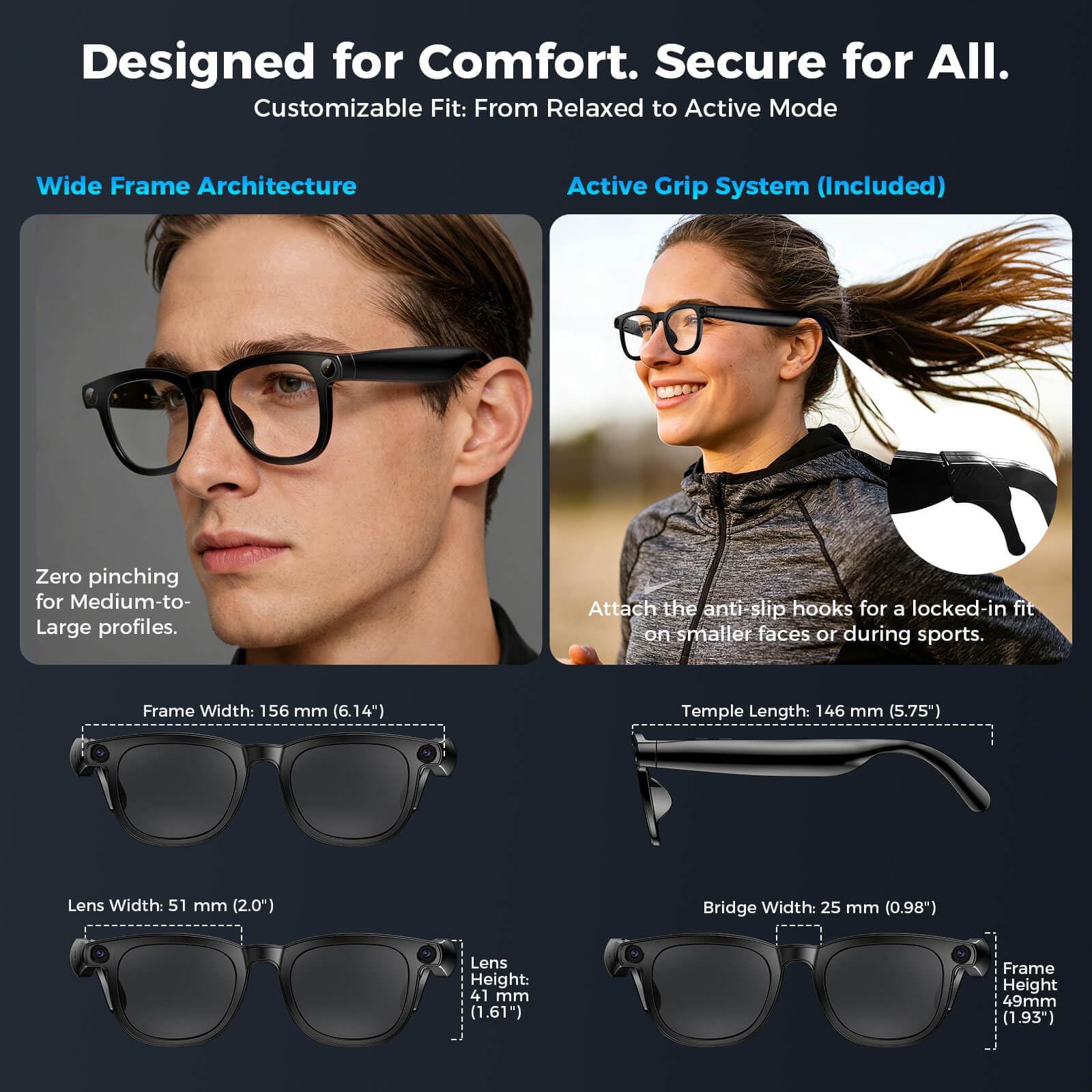 2026 Smart AI Glasses, 8MP 4K POV Camera, AI Assistant, HD Video, Voice Recorder, Meeting Transcriber, Translation, Open-Ear Bluetooth, Photochromic + Extra Blue Light Lenses for Travel & Vlogging — view 9