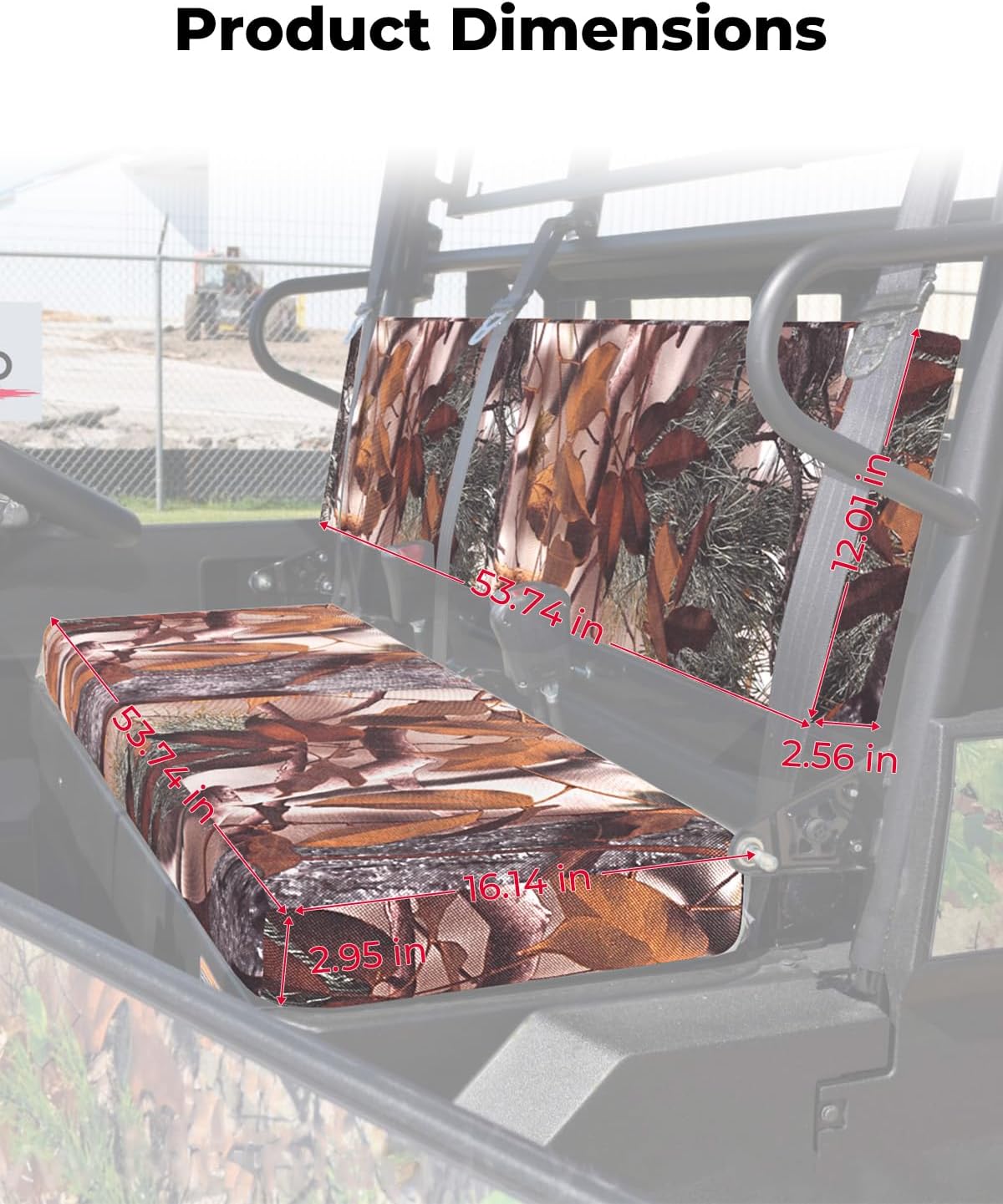 KEMIMOTO Front Bench Seat Cover Compatible with Kawasaki Mule PRO-FXT DXT FX DX 2015-2026 Replace OEM Part KAF080-039 Camo Rear Seat Cover