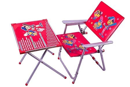 SLICETER Baby Boys and Girls Study & Play Wodden Table Chair Kids Folding Study Table and Chair