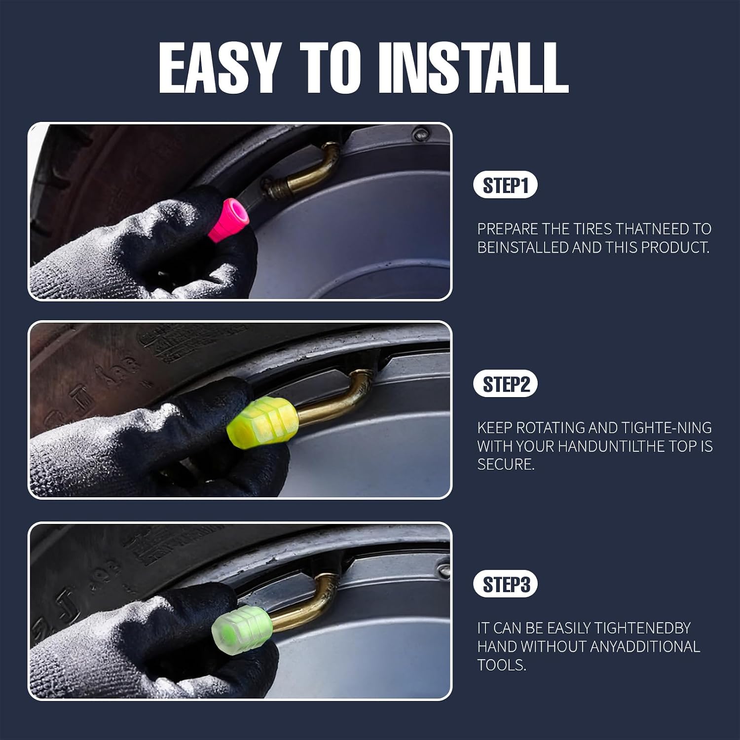 Glow in The Dark Tire Valve Caps Cool Fluorescent Valve Stem Caps for Car, SUV, Bicycle, Motorcycles, Trucks (20, Mixed Color)