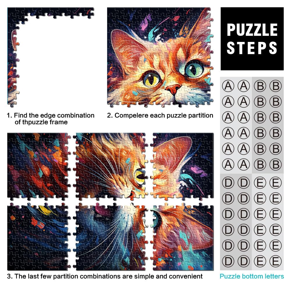 Puzzle para adultos, gatos lindos, rompecabezas de 2000 piezas, juegos educativos, 27,56 x 39,37 pulgadas, rompecabezas de mapa gris para adultos y familias, juguete educativo