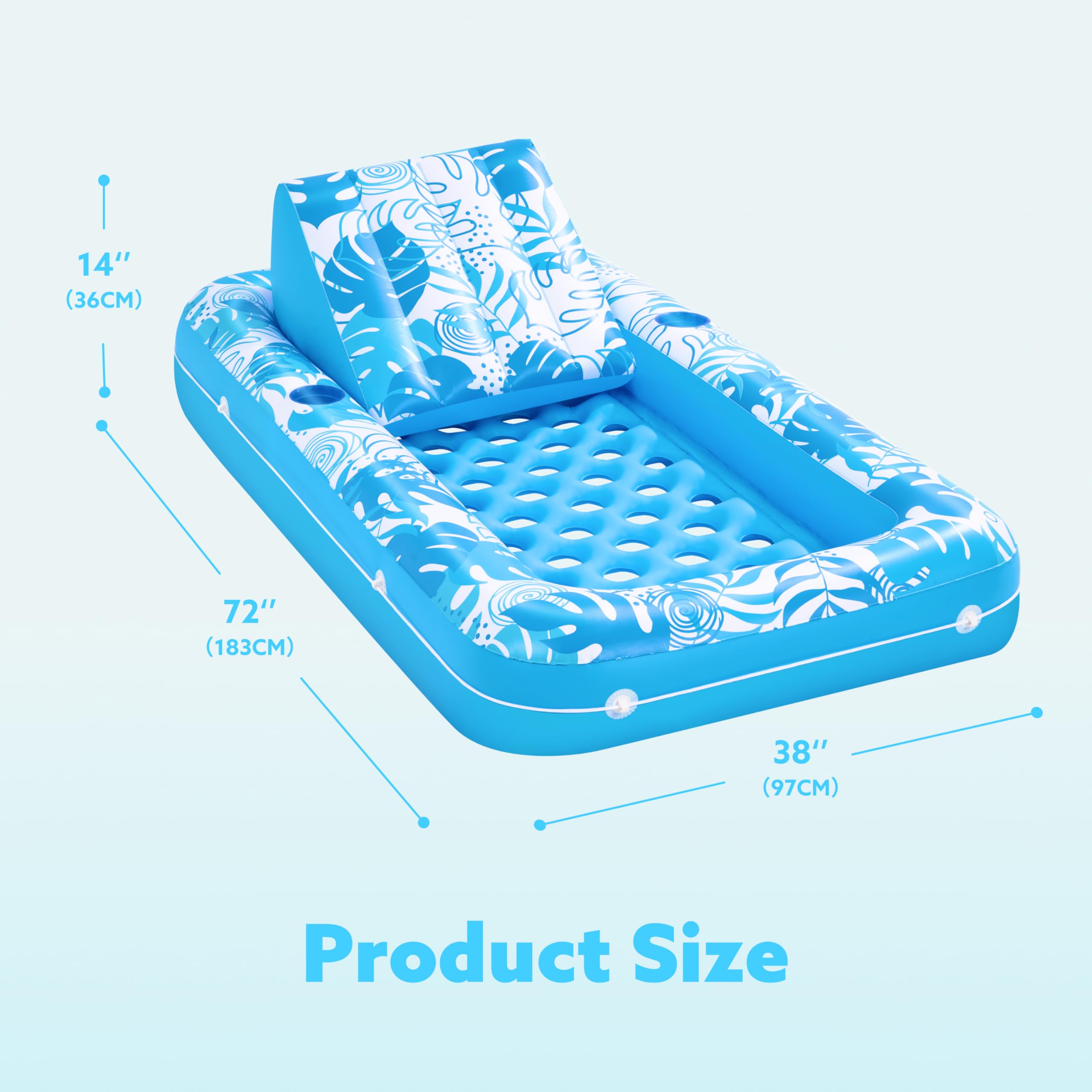 Yaztauho Aufblasbare Pool-Liege - Schwimmbad Luft Mit Getränkehalter Für Erwachsene