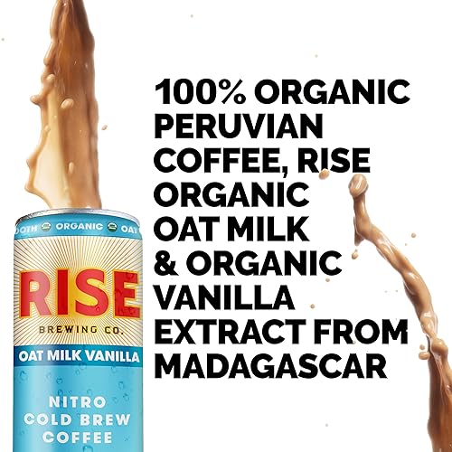 Miniatura 7 de RISE Brewing Co.  Nitro Cold Brew Coffee (latas de 7 onzas líquidas) Café colado en frío orgánico y sin organismos modificados orgánicamente.
