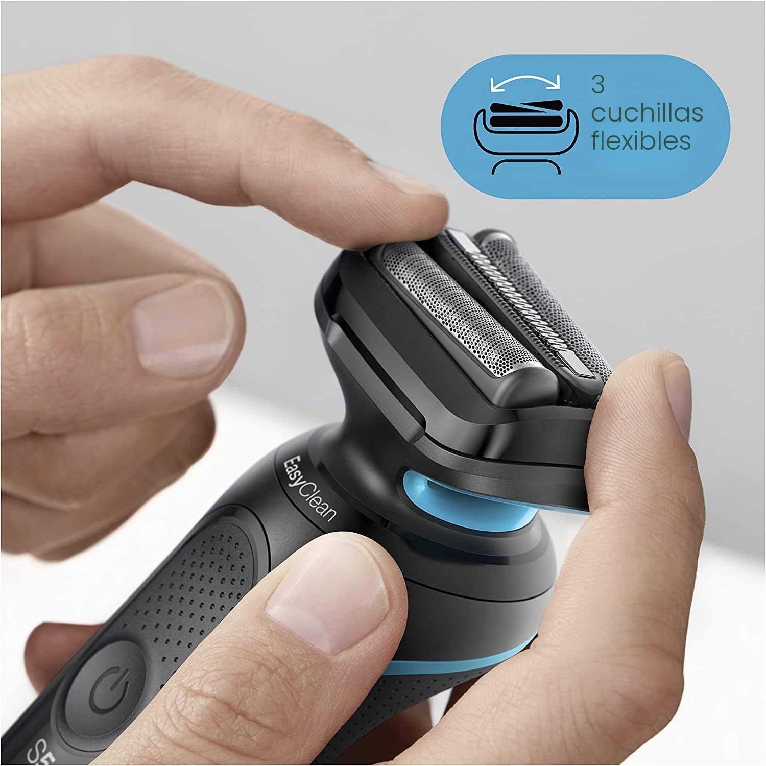 Braun Series 5 Afeitadora Eléctrica Hombre, Máquina de Afeitar Barba, Recortadora de Precisión y Tecnología Easy Clean (Fácil de Limpiar) y Base de Carga, Recargable, Inalámbrica, 50-M4500 CS, Menta